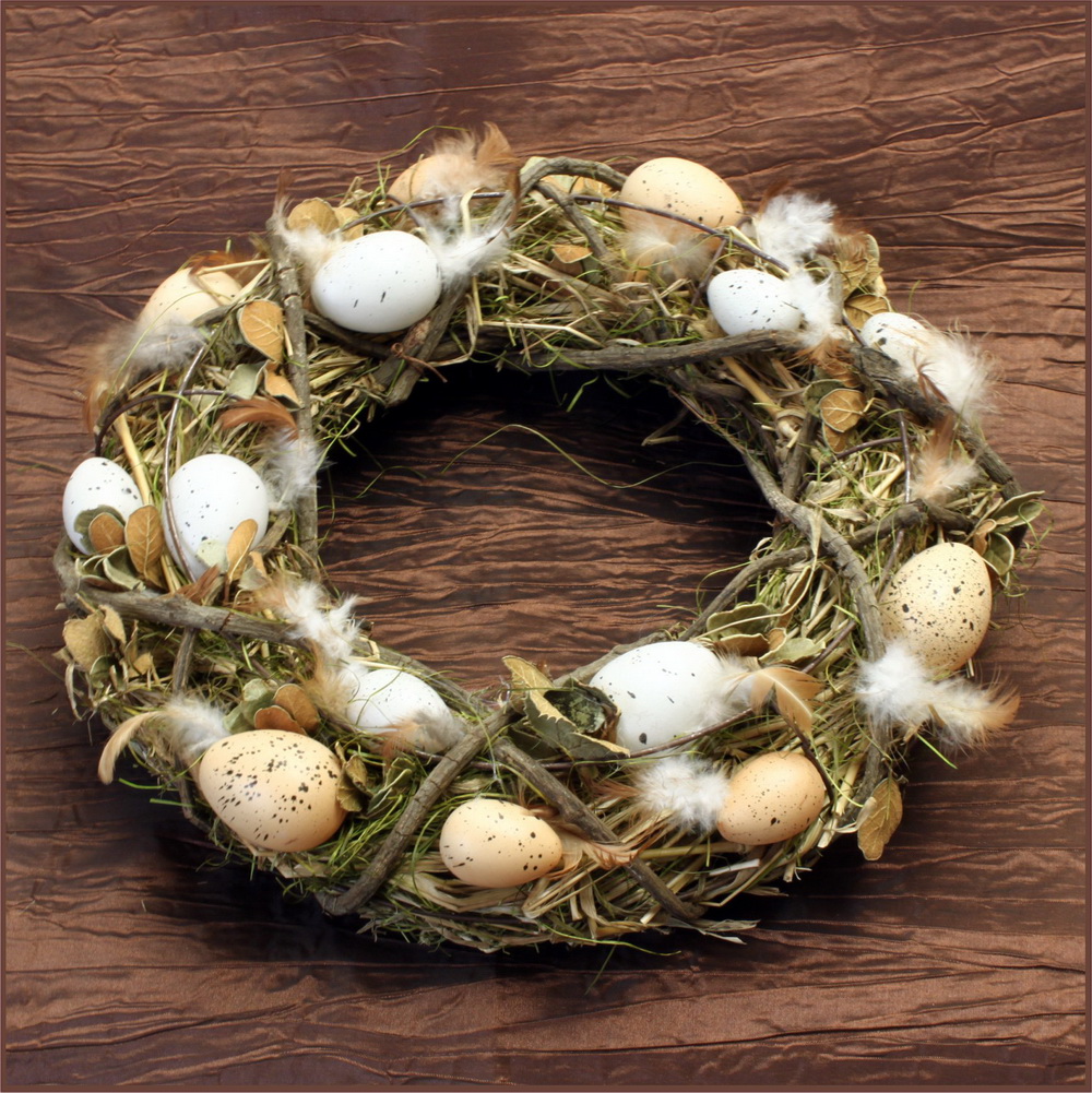 Osterkranz, Naturmaterialien, Eier, Türkranz, Frühlingsdeko, Ø 34cm | eBay